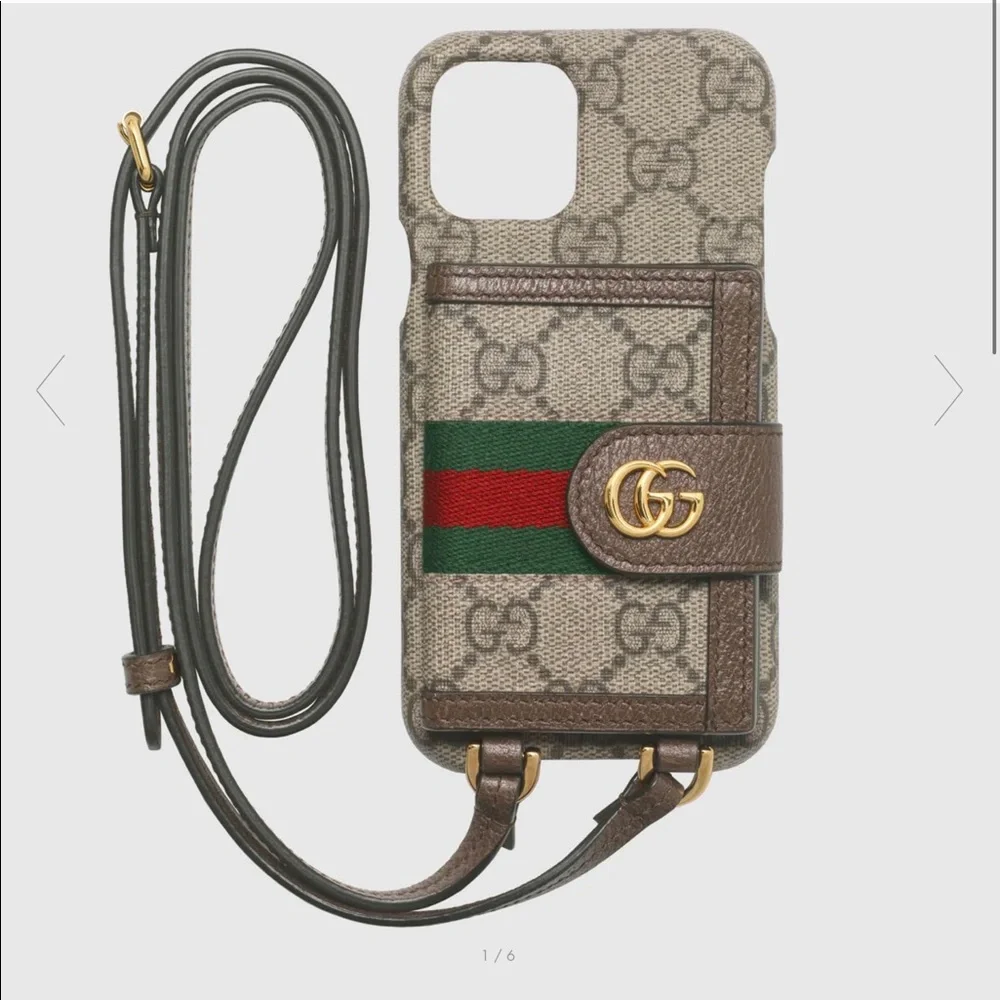 GUCCI UNISEX IPHONE 12 PRO MAX OPHIDIA WALLET CASE ON A LEATHER STRAP - Picture 3 of 16
